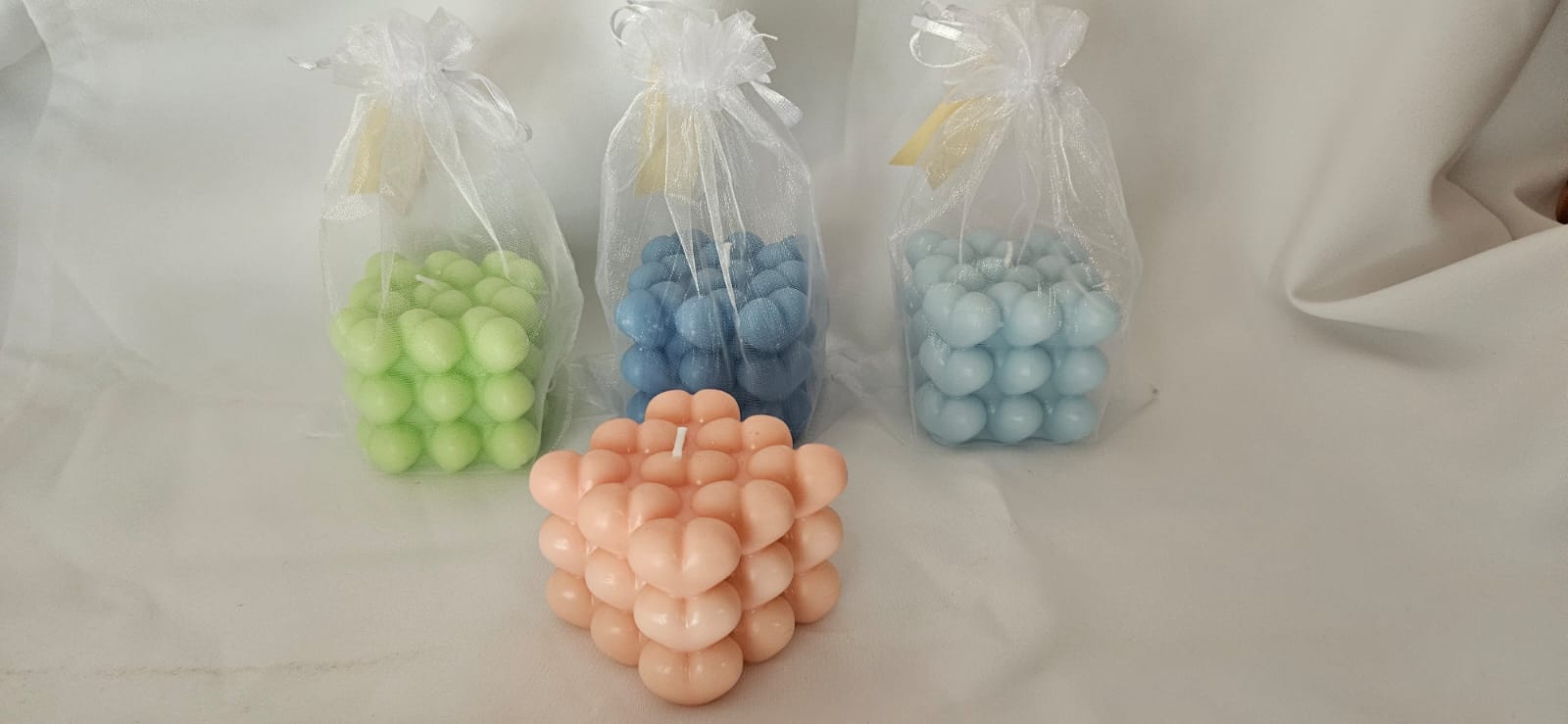 Small Hearts Cube Candle